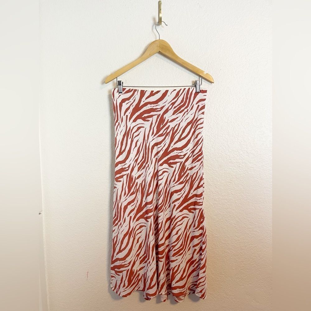Rails Anya Zebra Print Midi Skirt - Rust Orange-B… - image 4